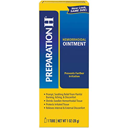 Preparation H Hemorrhoid Symptom Treatment Ointment, Itching, Burning & Discomfort Relief, Tube (1.0 oz)