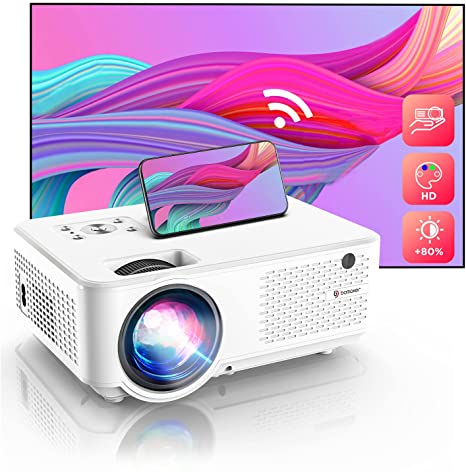 BOMAKER Bluetooth 1080P HD Mini Projector, Native 1280x800P Outdoor WiFi Projector, 7000L, Portable 4K HD Projector, Wireless Movie Projector for Outdoor Camping and Gaming, Compatible with TV Stick, PS5, iPhone/Android, PPT