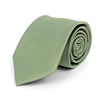 Men's Polyester Classic Solid Neckties-Sage