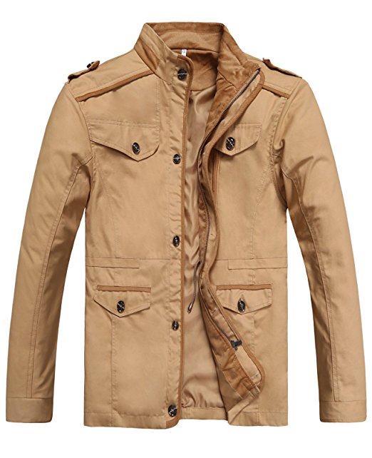 GARSEBO Men's Coats Outdoor Wear Resistance Casual Lightweight Jackets