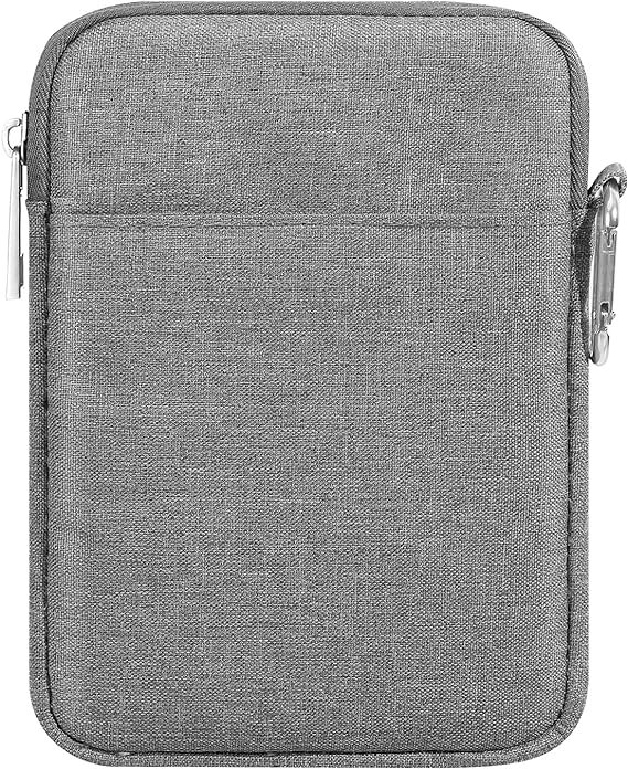 MoKo 6-7 Inch Kindle Sleeve Bag, Protective Nylon Cover Compatible with Kindle Paperwhite 2021, Fire 7 2022, All-New Kindle/Kids (11th Generation) 2022, Kindle Oasis E-Reader, Dark Gray