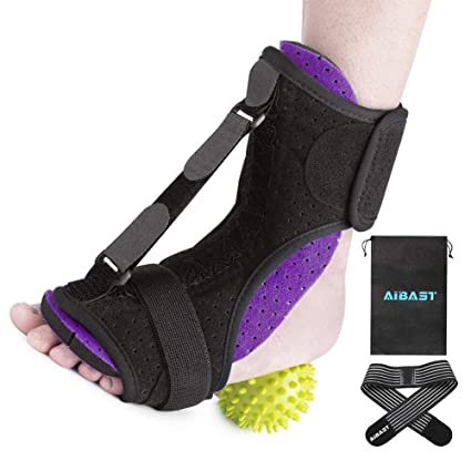 AiBast Plantar Fasciitis Night Splint, 2020 New Upgraded Purple Multi Adjustable Ankle Brace Foot Drop Orthotic Brace for Plantar Fasciitis, Arch Foot Pain, Achilles Tendonitis Support for Women, Men