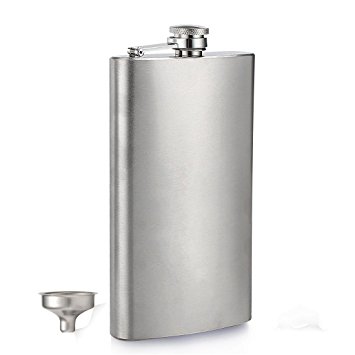 Menghao 12 oz Steel Stainless Hip Flask Silver Free Funnel Liquor Drinking of Alcohol Whiskey Gift for Men