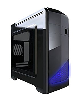 APEVIA X-QTIS-BK Micro ATX Gaming/HTPC Case, Supports Video Card up to 340mm/ATX PS, 1 x Window, USB3.0/USB2.0/HD Audio Ports, 1 x 120mm Blue LED fan, Dust filter, Black