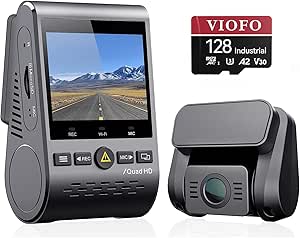 【Bundle: VIOFO A129 Plus Duo   128GB Card】 VIOFO A129 Plus Duo Dual Dash Cam, 2K 1440P 60fps 1080P 30fps Front and Rear Dash Camera w/Wi-Fi, GPS, Parking Mode, SuperCapacitor (A129 Plus Duo)