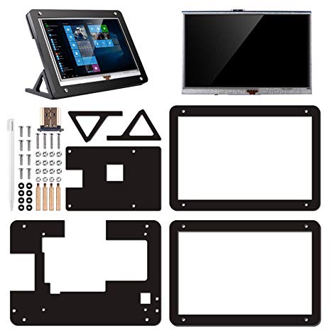 kuman 5 inch Resistive Touch Screen with Protective Case 800x480 HDMI TFT LCD Display Module for Raspberry Pi 3B /3B 2 Model B RPi 1 B B  A A  SC5AC (5 inch Raspberry pi Display with Protection case)