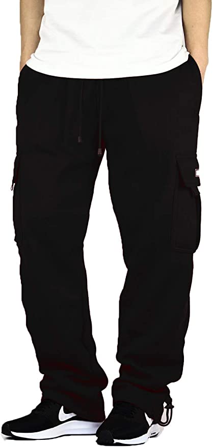 DreamUSA Men's Fleece Cargo Sweatpants Heavyweight M-5XL [DFP-2]