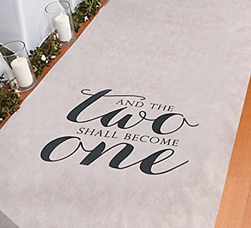 And The Two Shall Become One Wedding Aisle Runner 100 FT X 3 FT Wedding Aisle Decoration (White)