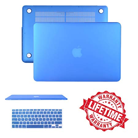Macbook Air 13" Case Cover, IC ICLOVER Ultra Slim Light Weight Rubberized Matte Hard Plastic Protective Case Cover & Keyboard Cover for Macbook Air 13.3"(A1466/A1369) - Bark Blue