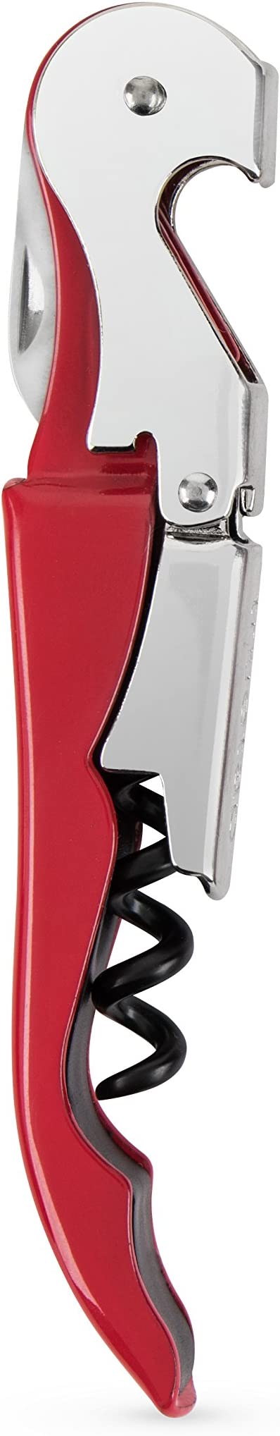 True TrueTap Double Hinged Waiter’s Corkscrew, Red Wine Bottle Opener with Foil Cutter, Wine Key