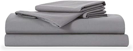 Brooklinen Luxe Core Sheet Set – Includes 1 Flat Sheet, 1 Fitted Sheet   2 Pillowcases – 480 Thread Count Sateen Sheet Set – 100 Percent Long-Staple Cotton – Oeko-TEX Certified – Smoke – Twin XL