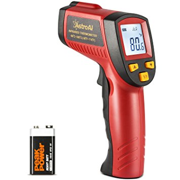 AstroAI Digital Laser Infrared Thermometer, 380 Non-contact Temperature Gun, Red