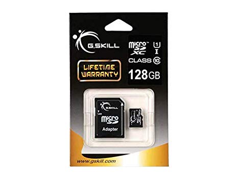 G.Skill 128GB microSDXC UHS-I/U1 Class 10 Memory Card with Adapter (FF-TSDXC128GA-U1A)