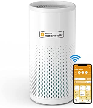 meross Smart Wi-Fi Air Purifier for Home Supports Apple HomeKit, Alexa, Google Assistant and SmartThings, H13 True HEPA Filter 24dB Quiet Air Purifier for Allergies, Pets, Smoke, Dust, Pollen