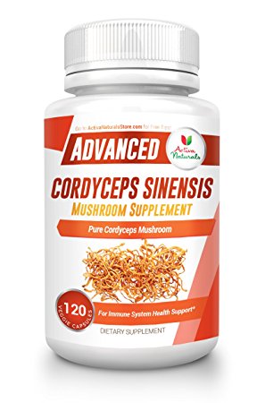 Cordyceps Sinensis Mushroom Supplement - 120 Veg. Capsules with Pure Cordycep Mushrooms Extract Powder for Energy Boost, Metabolism, Endurance & Immune System Health Support