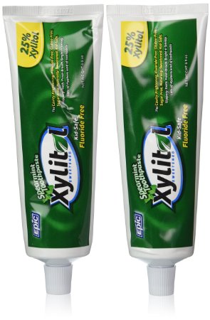 Epic Dental Fluoride Free Xylitol Toothpaste Spearmint 49 Oz Tube Multi-Pack