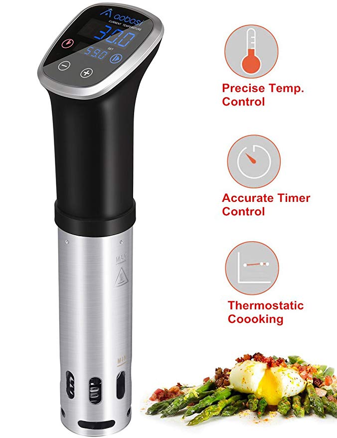 Aobosi Sous Vide Precision Cooker Thermal Immersion Circulator with Accurate Temperature&Timer Control and Adjustable Clamp|800 Watts
