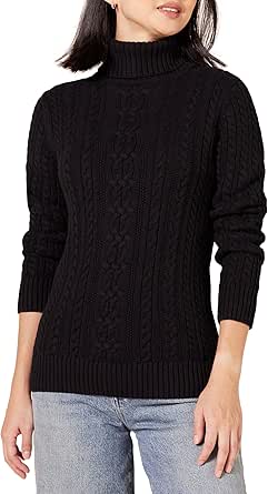 Amazon Essentials Women's Fisherman Cable Turtleneck Sweater (Available in Plus Size)