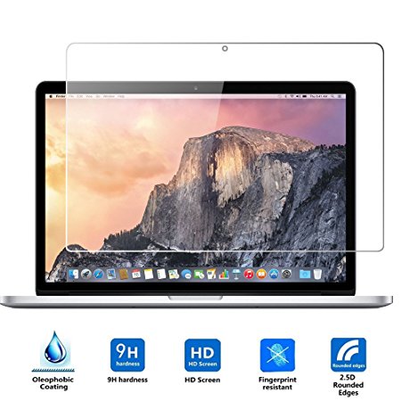 Retina MacBook Pro 13 Screen Protector [Tempered Glass], Vikoo 9H Hardness Ultra-thin Scratch Proof HD Clear Glass Screen Protector for Apple MacBook Pro 13.3-Inch Laptop