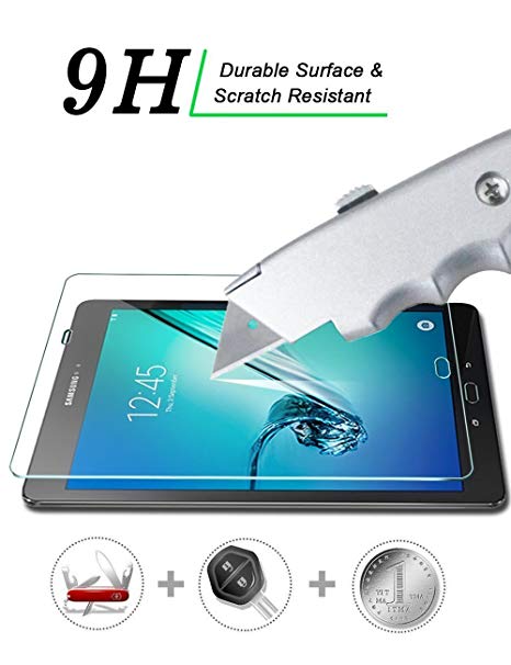 Samsung Galaxy Tab S3 9.7 Inch T825 Screen Protector,iCoverCase Premium HD Clear 9H Hardness Tempered Glass Screen Protector Film for Samsung Galaxy Tab S3 9.7 Inch T825