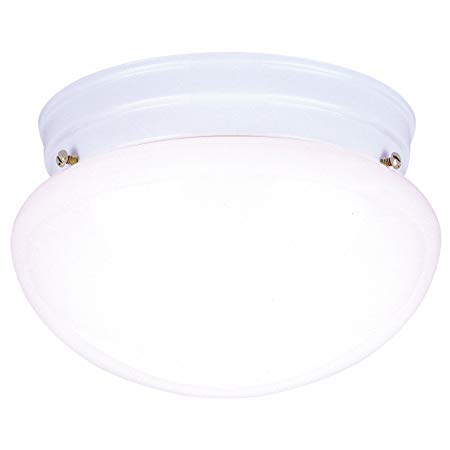 Westinghouse 6661100 Two-Light Flush-Mount Interior Ceiling Fixture, White Finish with White Glass