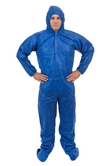 International Enviroguard – Lightweight 3 Layer SMS General Protective Coverall for General Cleanup (25 per case) (M, Blue)