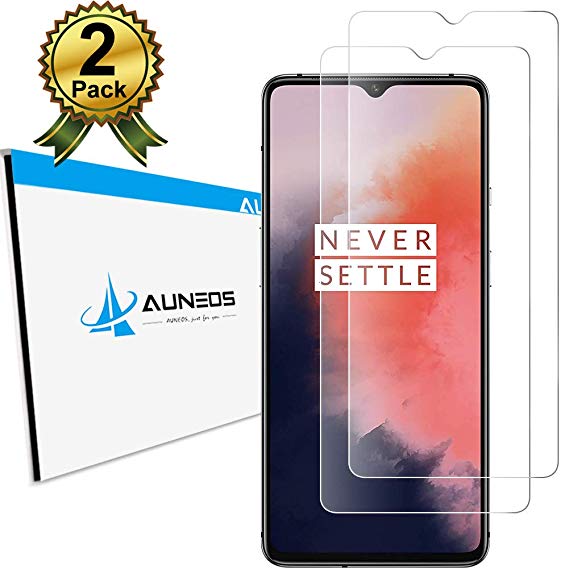 AUNEOS [Tempered Glass] for OnePlus 7T Screen Protector [2Pack] HD Clarity Touch Accurate Glass Protector for OnePlus 7T Screen Protector [Case Compatible] [9H Hardness] Easy Installation (1 7T, 2Pack)