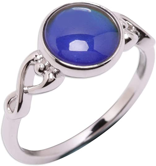 Sterling Silver Mood Ring Changes Colors When Emotion Feeling Changes for Kids, Teenagers, or Adults