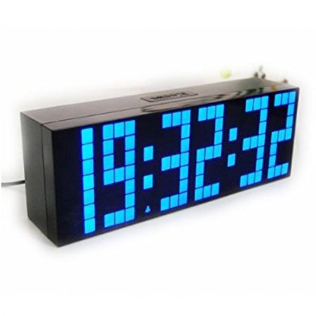 ECVISION Large Big Number Jumbo LED snooze wall desk Alarm clock count down timer with calendar (Blue)