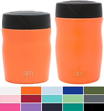 Simple Modern 16oz Rover Food Jar - Vacuum Instulated 18/8 Stainless Steel Leak Proof Food Storage Container - Hydro Thermos Flask - Autumn Orange