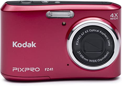 Kodak PIXPRO Friendly Zoom FZ41 16 MP Digital Camera with 4X Optical Zoom and 2.7" LCD Screen (Red)