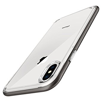 Spigen Neo Hybrid Crystal iPhone X Case with Clear Hard Casing and Reinforced Hard Bumper Frame for Apple iPhone X (2017) - Gunmetal