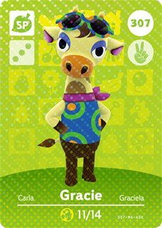 Gracie - Nintendo Animal Crossing Happy Home Designer Series 4 Amiibo Card - 307