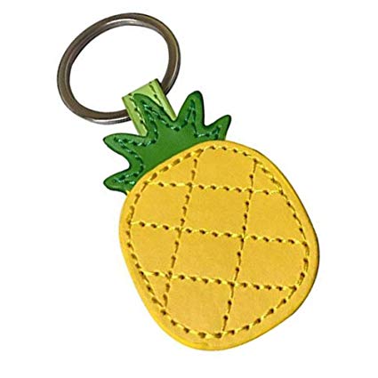 Gydthdeix Leather Pineapple Keychain Ring Bag Charm Car Cell Phone Decor Ornament Gift for Women