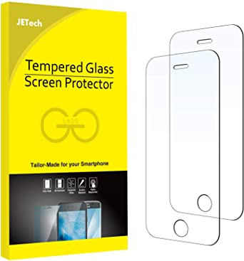 JETech Screen Protector for iPhone SE 2016 (Not for 2020), iPhone 5s, iPhone 5c and iPhone 5, Tempered Glass Film, 2-Pack