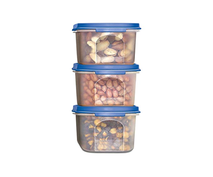 Food Storage Containers -STACKO- 6 PC. - Airtight Dry Food Container with Lids - 3 Containers - 16 oz. - 2 Cups