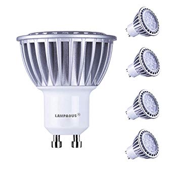 LAMPAOUS 7W LED GU10 Bulbs Daylight Bulb,120V 70W Halogen Bulb Replacement,4000K Netural White Spotlight,led Recessed Ceiling Light,500lm Downlight,Indoor Lighting,4 Pack