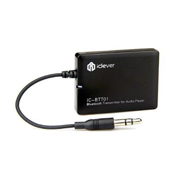 Bluetooth Transmitter iClever Wireless Portable Transmitter Connected to 35mm Audio Devices Paired with Bluetooth Receiver TV Ears Bluetooth Dongle A2DP Stereo Music Streaming Black