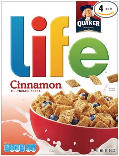 Life Multigrain Cereal, Cinnamon, 13-Ounce Boxes (Pack of 4)