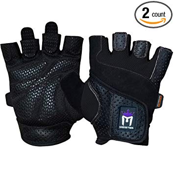 Meister Women's Fit Grip Weight Lifting Gloves w/Washable Amara Leather