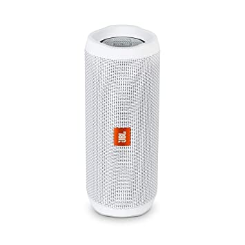 JBL Flip 4 Portable Wireless Speaker with Powerful Bass & Mic (White)