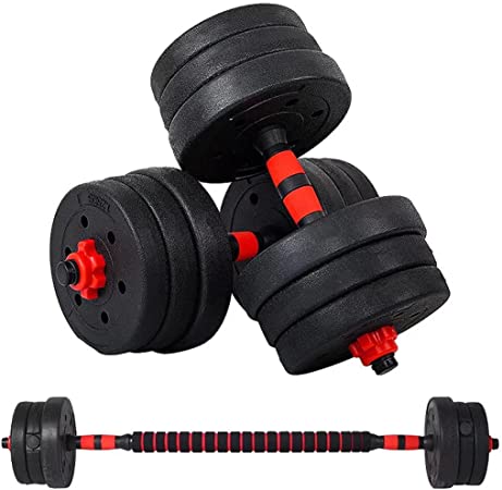 BCBIG Adjustable-Dumbbells-Sets,Free Weights-Dumbbells Set of 2 Convertible To Barbell A Pair of Lightweight for Home Gym,Women and Men Equipment