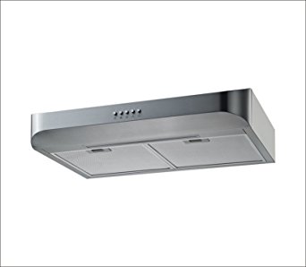 Winflo 30" Under Cabinet Stainless Steel European Slim Design Kitchen Range Hood Push Button Control Included Dishwasher-Safe Aluminum Filters and LED Light