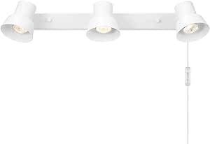 Globe Electric 64000116 22" 3-Light Plug-in Track Lighting, Matte White, Pivoting Track Heads, 15-Foot Cord, in-Line on/Off Rocker Switch