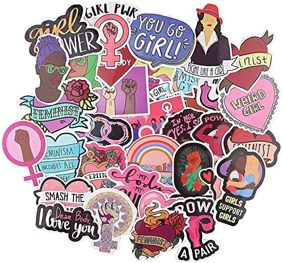 Your store 35 PCS Feminist Stickers for Phone Scrapbooking Diary Album Decorative Stationery Sticker Decals Girl Gift