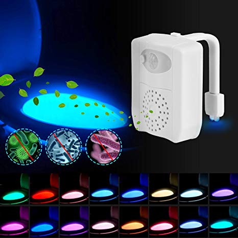 SUNNEST Toilet Night Light UV 16 Colors with 2pcs Aromatherapy, Motion Activated Toilet Light, Color Changing LED Toilet Light Toilet Bowl Light, Perfect for Bathroom Decoration, Light Detection
