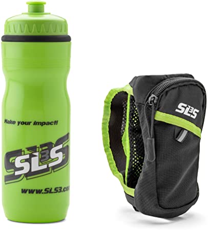 SLS3 Running Water Bottles Handheld - Hand Held Bottle for Runners - Hydroquick II - Running Water Bottle Handheld - Zippered Pocket