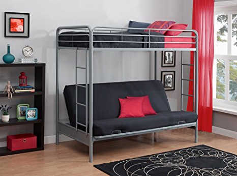 DHP Over Futon Metal Bunk Bed, Silver