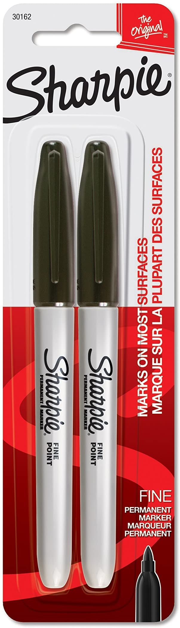 Sharpie Permanent Markers, Fine Point, Black, 2 Ct