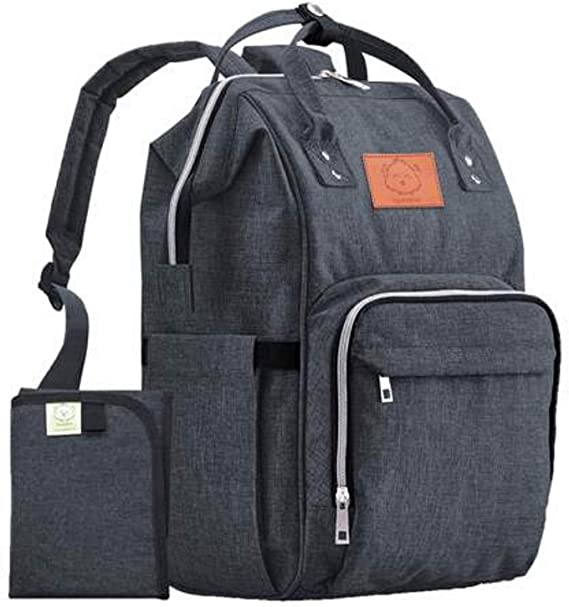 Diaper Bag Backpack - Large Waterproof Travel Baby Bags (Mystic Gray)